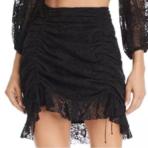 For Love And Lemons Black Lace Mini Skirt